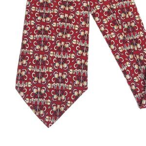Alfani Silk Tie Men’s 59” Red Multicolor Floral Designer Wide Tie New